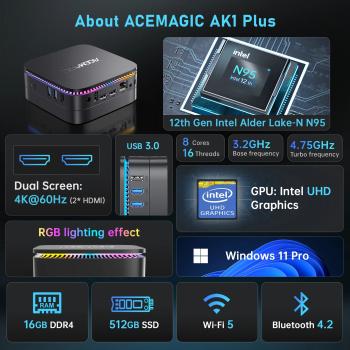 Acemagic AK1Plus RGB Intel 12th Gen Mini PC